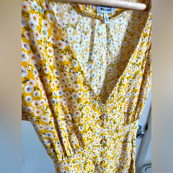 Yellow Floral Mini Dress - Picture 5 of 5